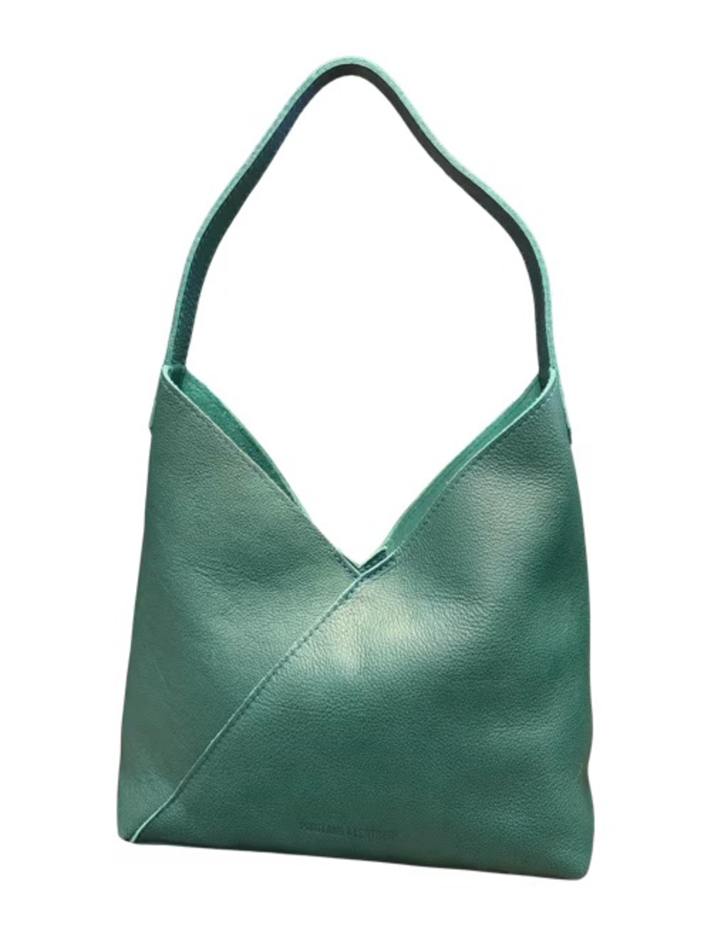 Teal Leather Shoulder Hobo Bag